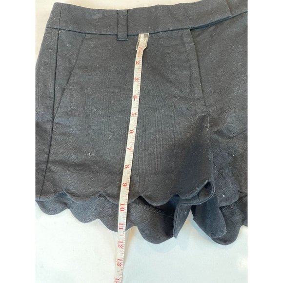 J. Crew Womens Shorts Scalloped Hem Chino Linen Blend H5623 SP18 Black Size 4 - Picture 5 of 10